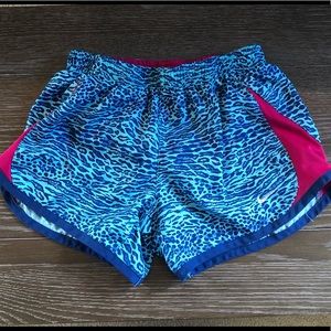 Nike Girls Blue Animal Print Athletic Shorts